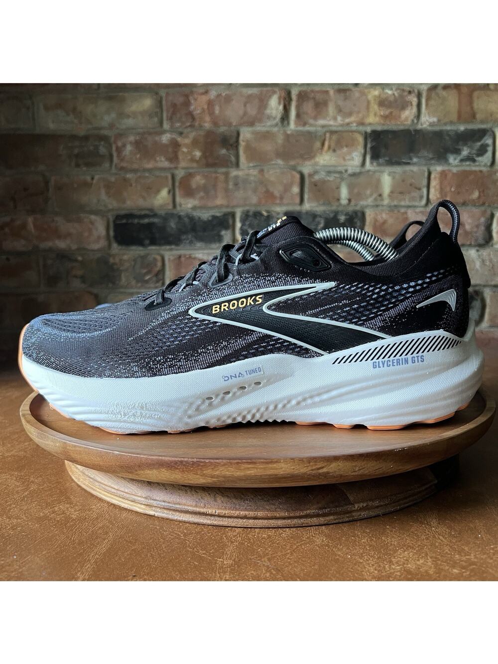 Brooks Glycerin GTS 22 Supportive Mens 11.5 Black Blue Running Shoes Sneakers